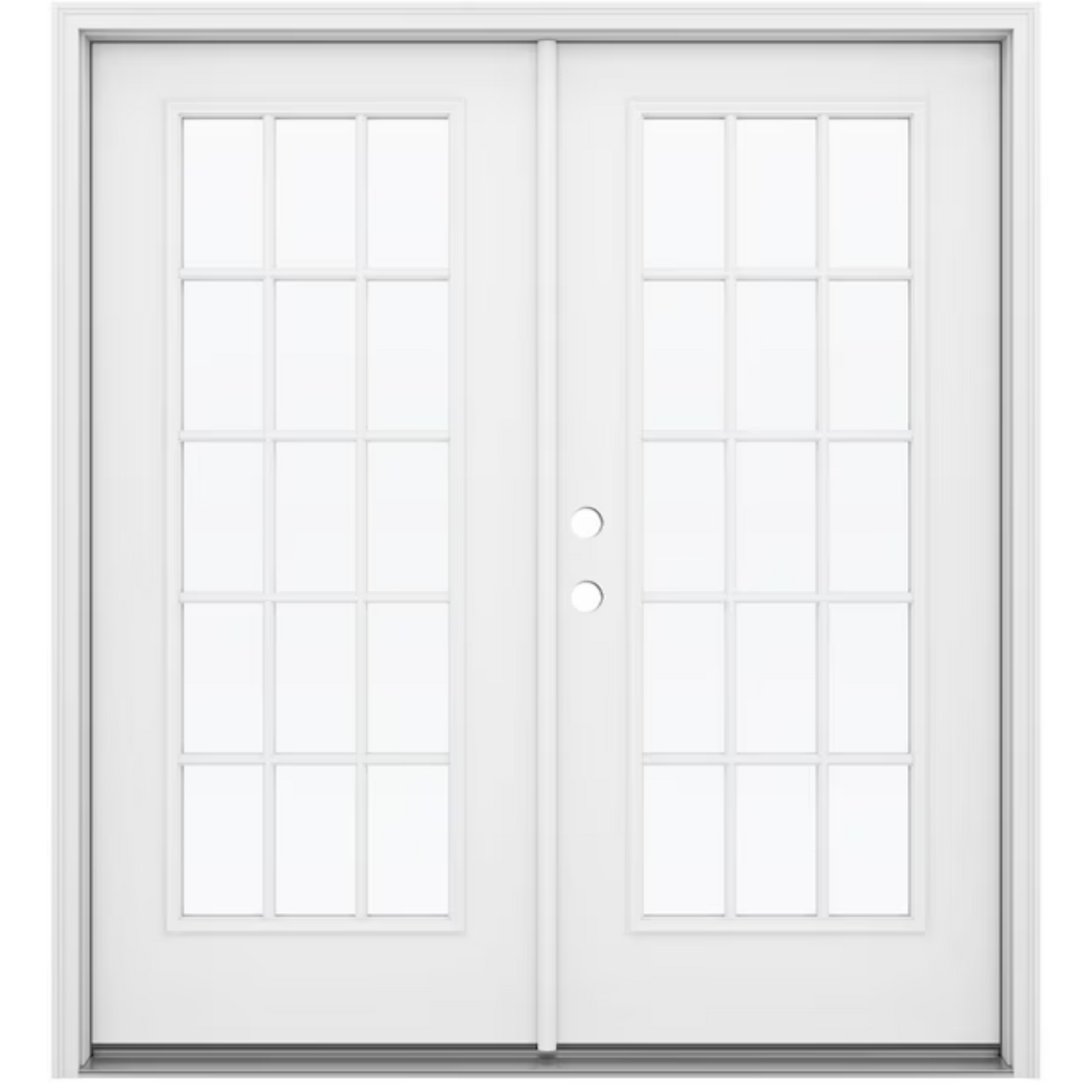 White French door with glass panels