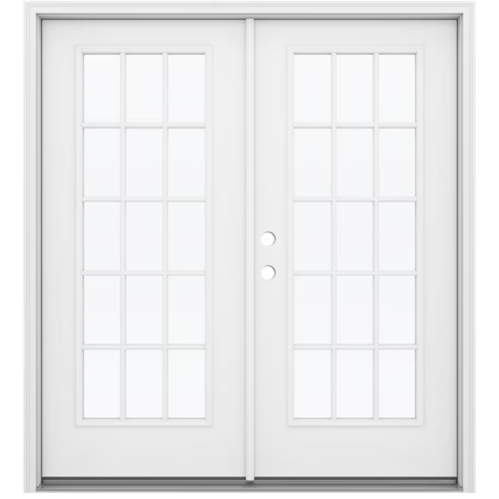 White French door with glass panels