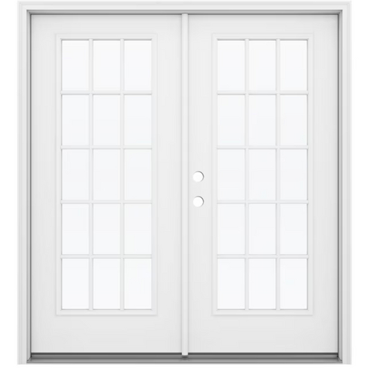 White French door with glass panels