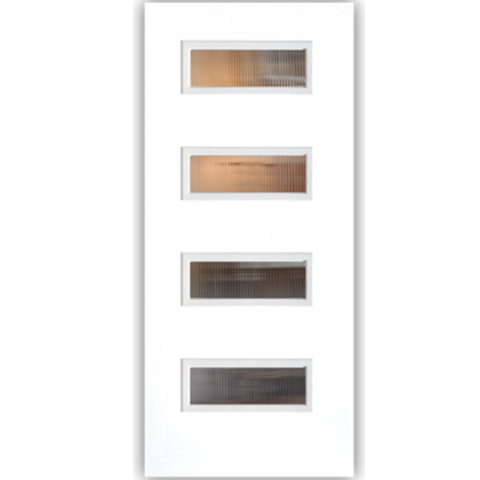 White door with glass panels
