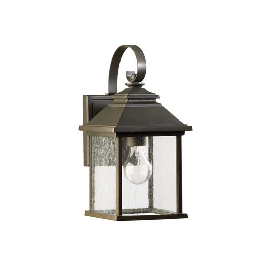 Outdoor wall light fixture with clear glass cover