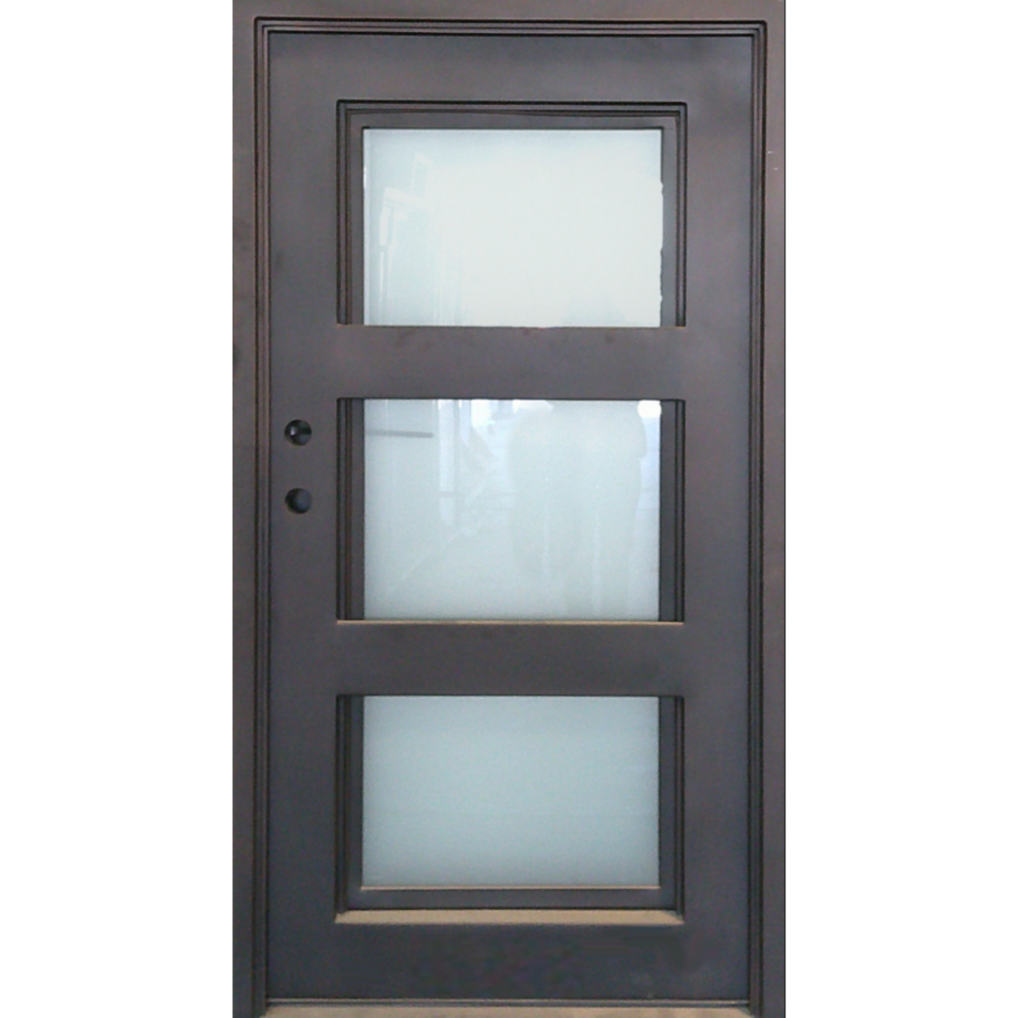 Black Iron Door with 3 glass panel