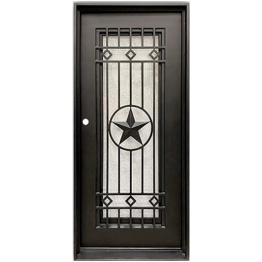 Decorative iron door with star design